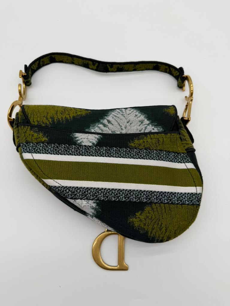 Christian Dior Saddle Bag Green Medium