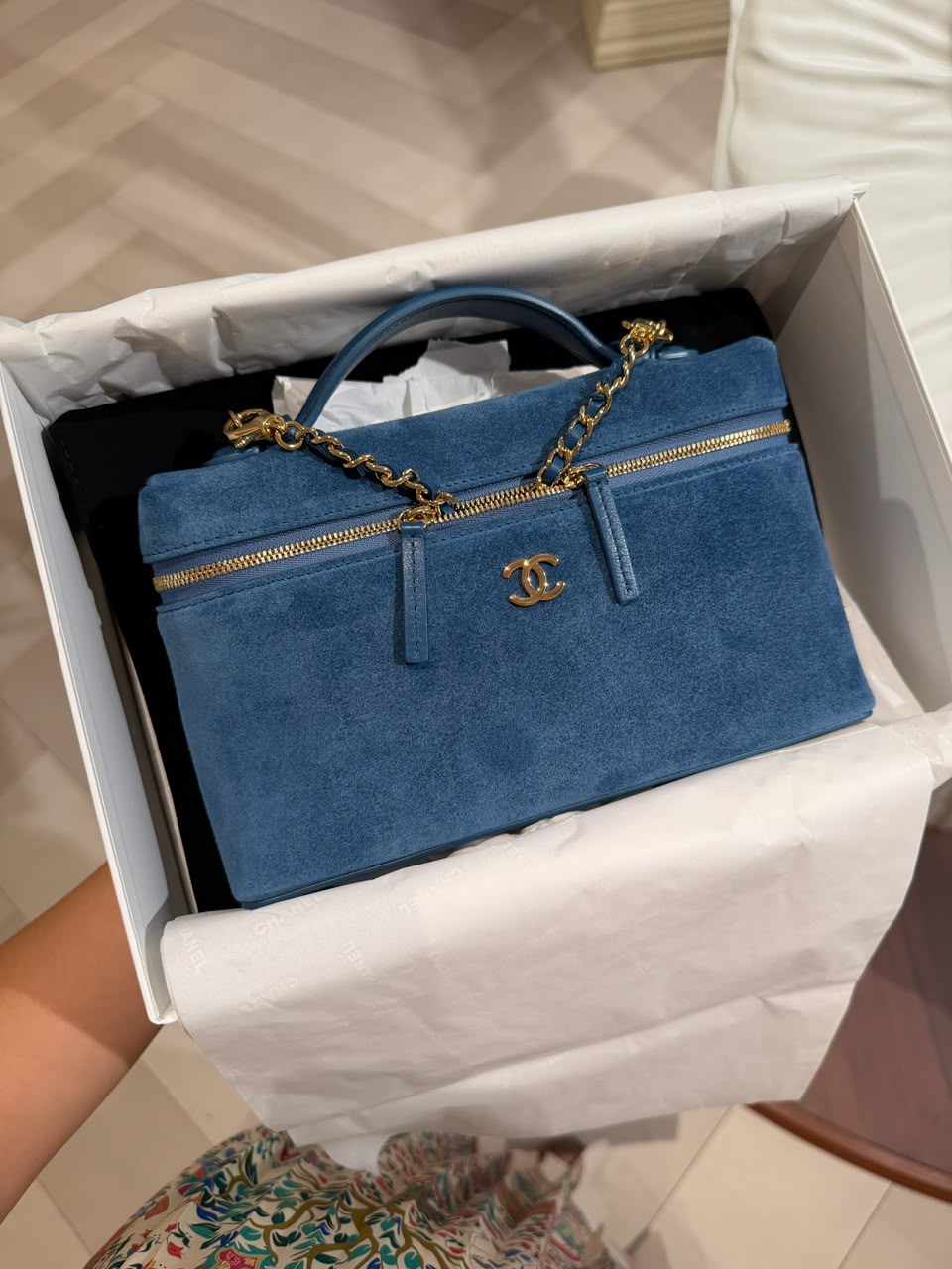 Chanel Vanity Bag Blue Large