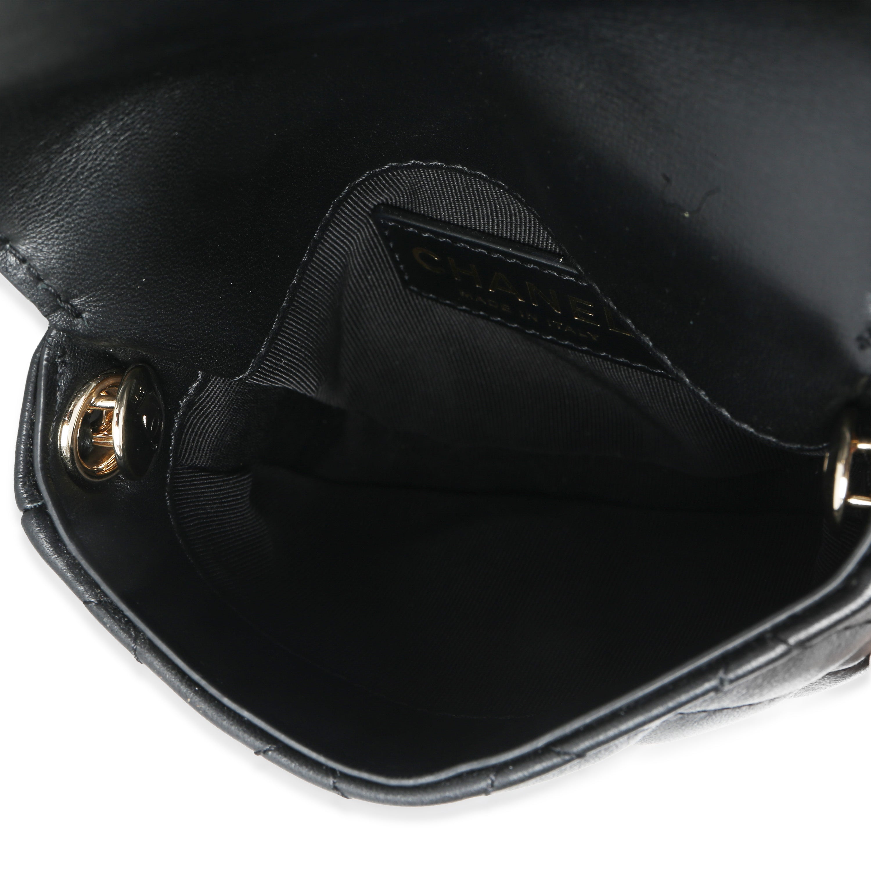 Chanel White Black Quilted Lambskin Small Side Packs Flap Bag Handbag ad3