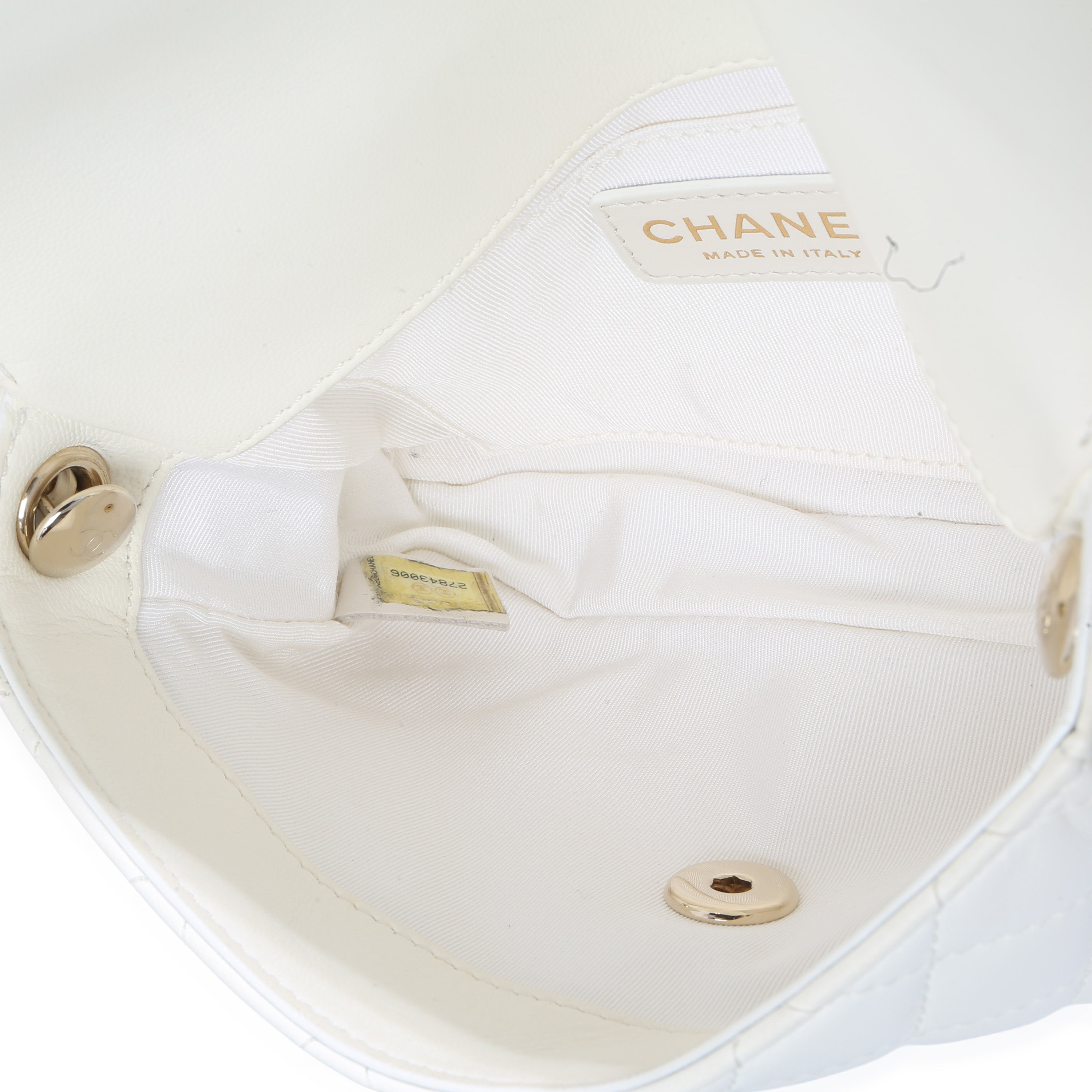 Chanel White Black Quilted Lambskin Small Side Packs Flap Bag Handbag ad4