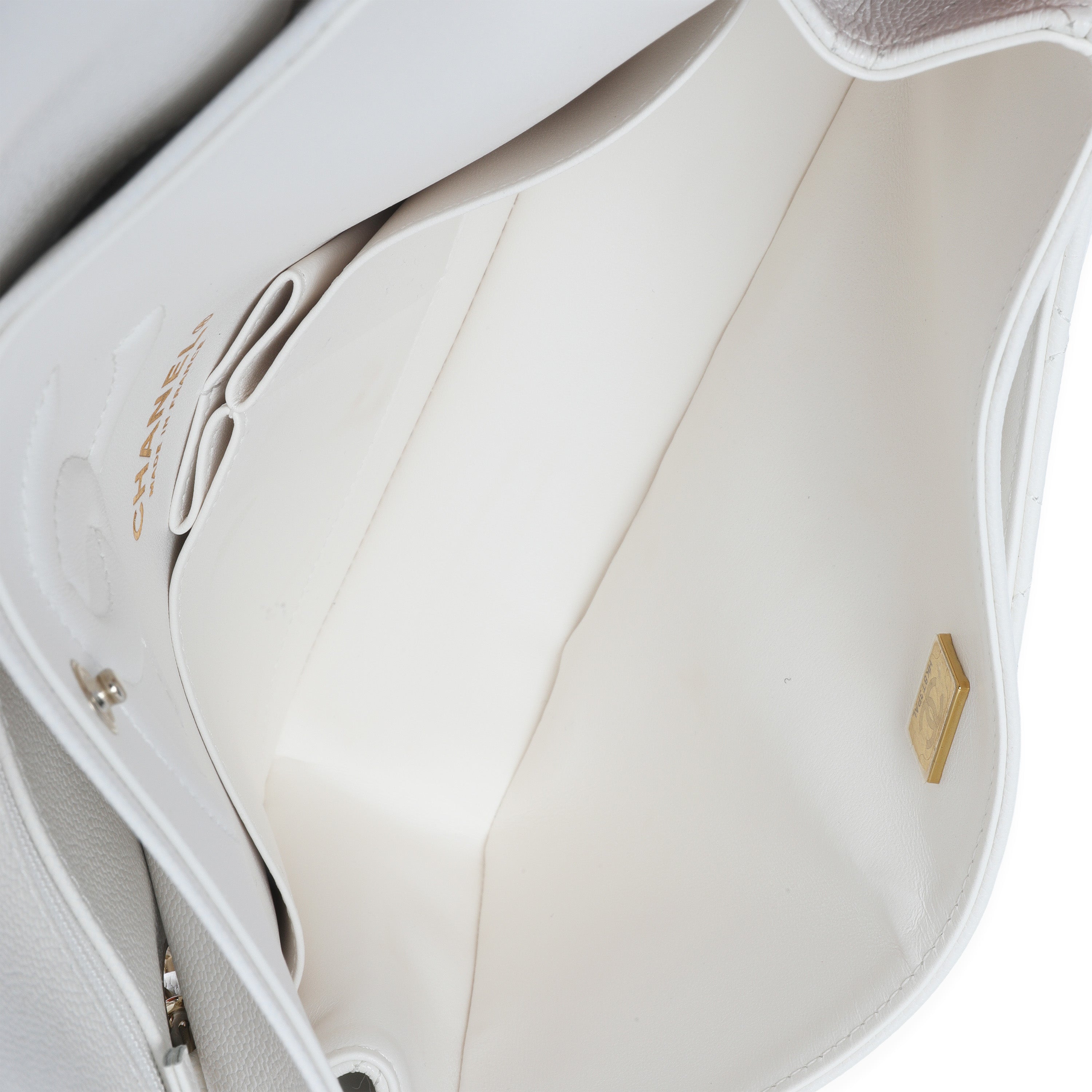 Chanel White Quilted Caviar Medium Classic Double Flap Bag Handbag ad1