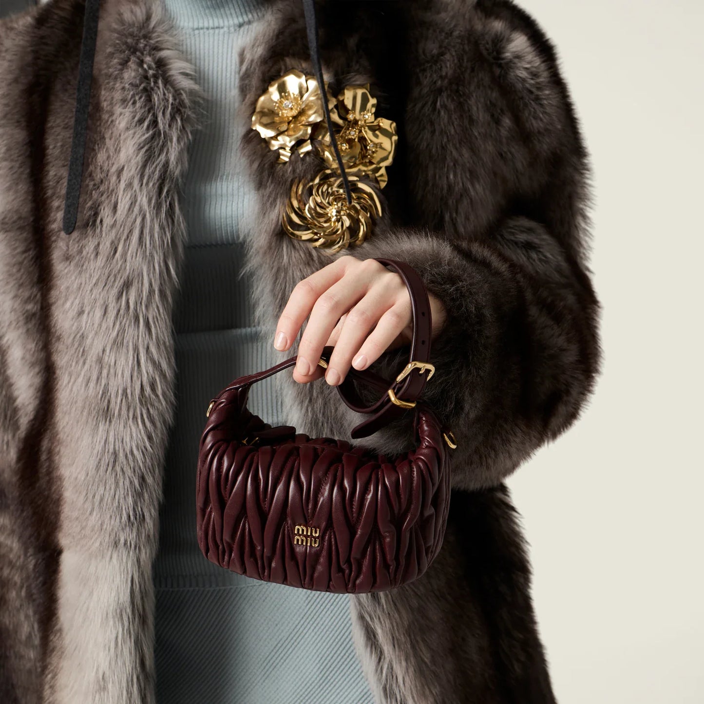 Matelassé Nappa Leather Pouch