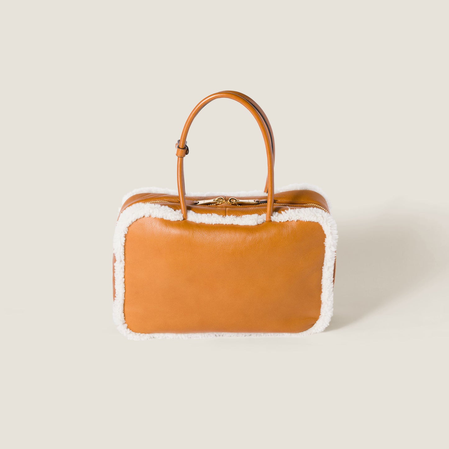 Beau Shearling Top-Handle Bag
