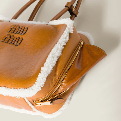 Beau Shearling Top-Handle Bag