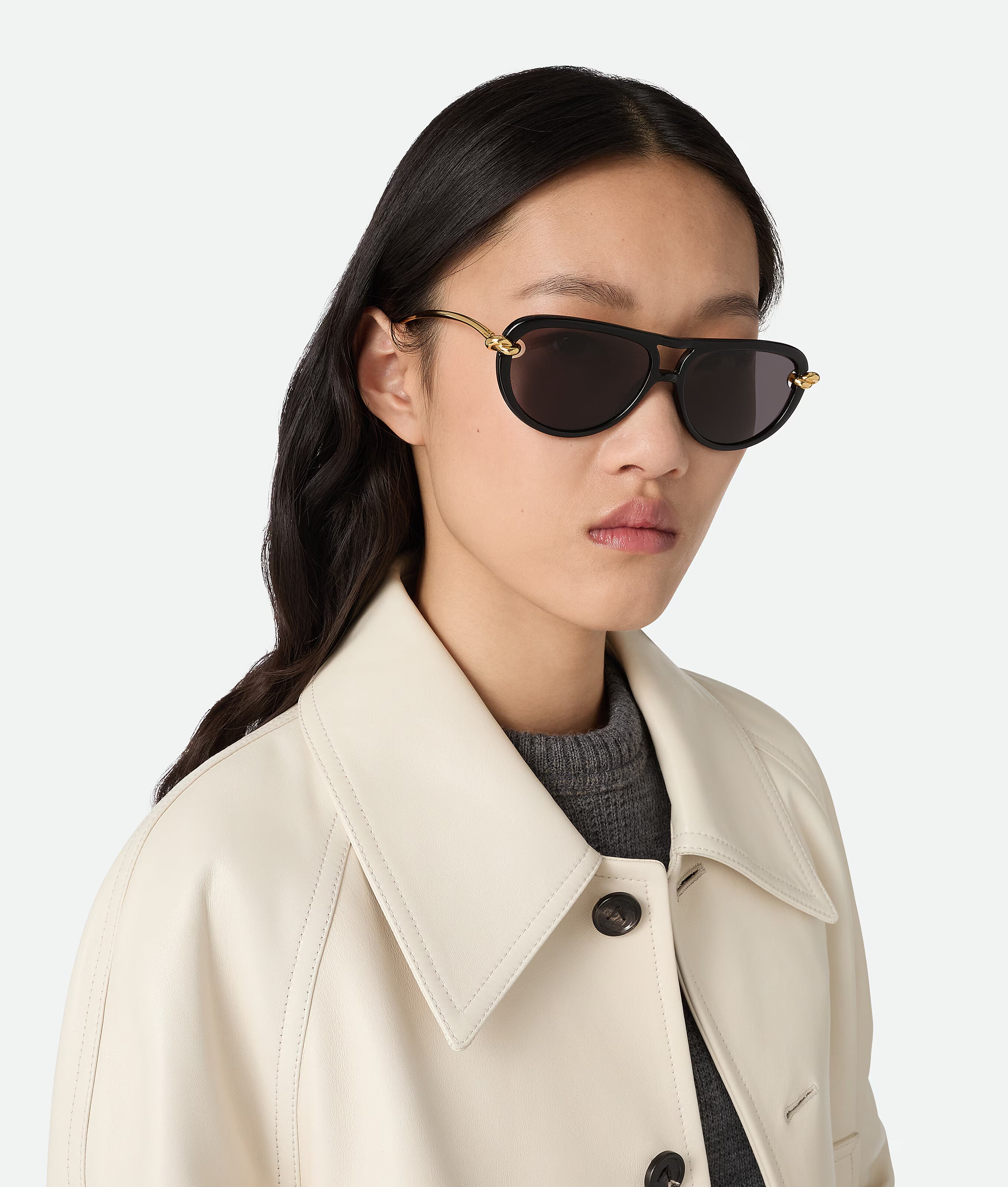 Bottega Veneta BV1418S Knot Aviator Sunglasses