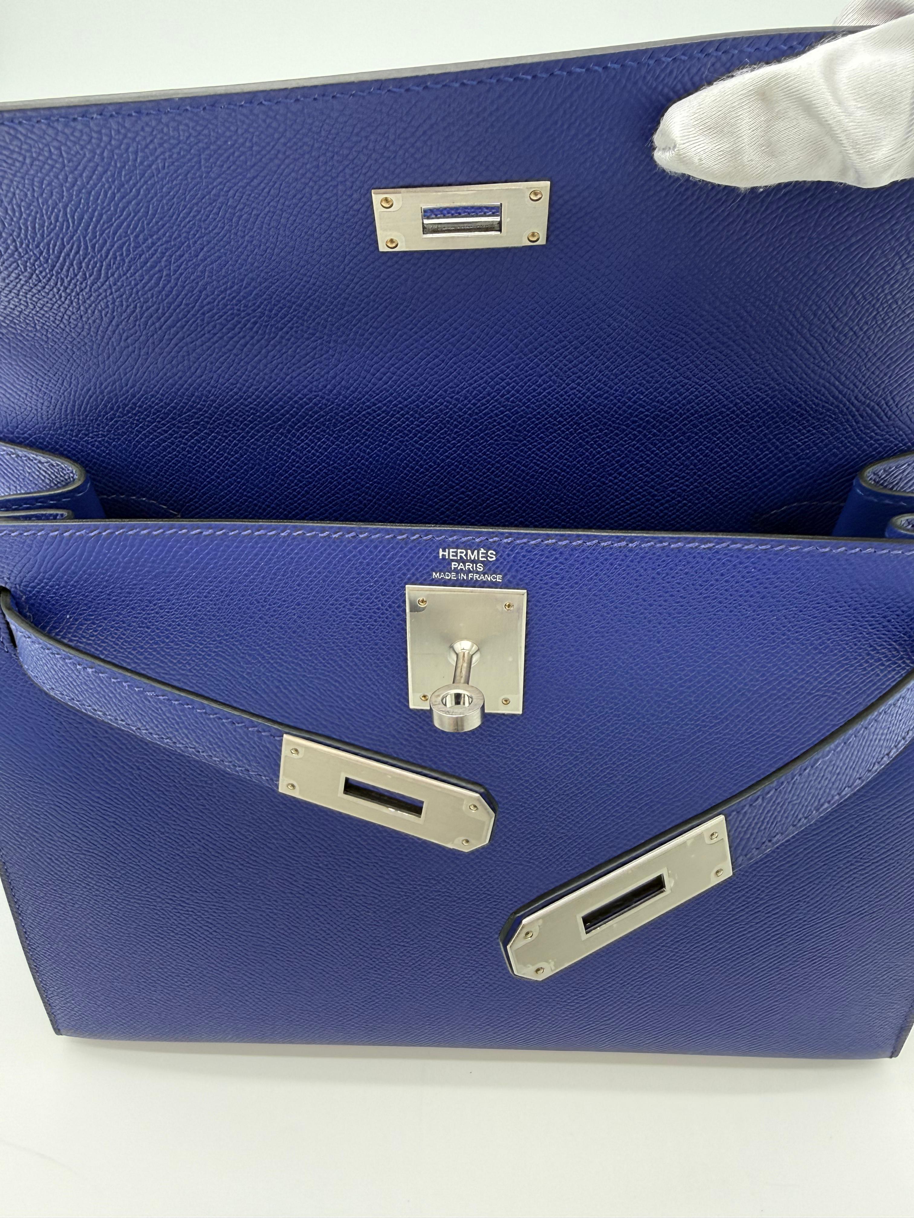 Hermès Kelly Bag Bleu Electric 28