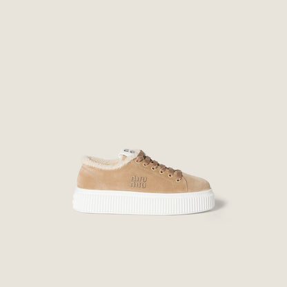 Suede and Shearling Sneakers