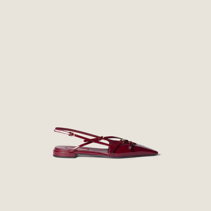 Leather Slingback Ballerinas With Buckles