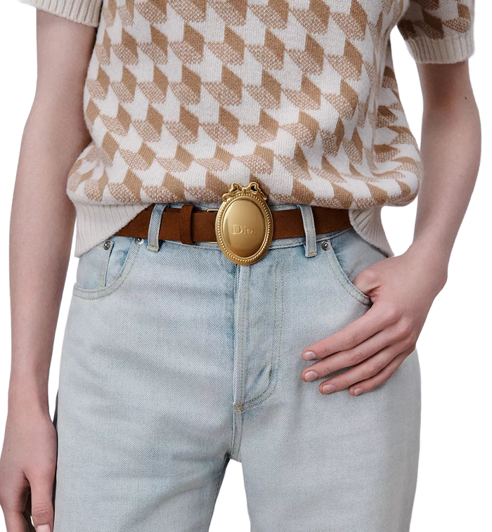 Christian Dior Médaillon Belt Brown