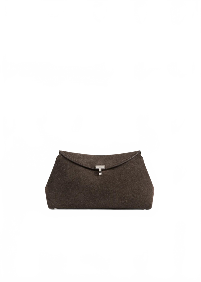 T-Lock Suede Clutch Brown