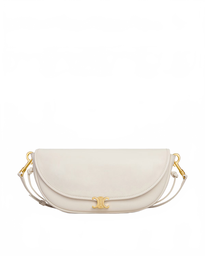 Soft Triomphe Little Halfmoon In Shiny Lambskin