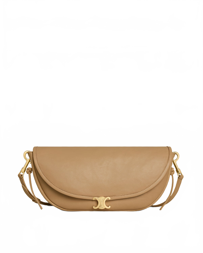 Soft Triomphe Little Halfmoon In Shiny Lambskin