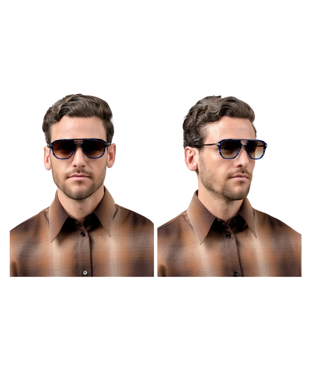 Nautilus Blue Swirl-Antique Silver-Brown