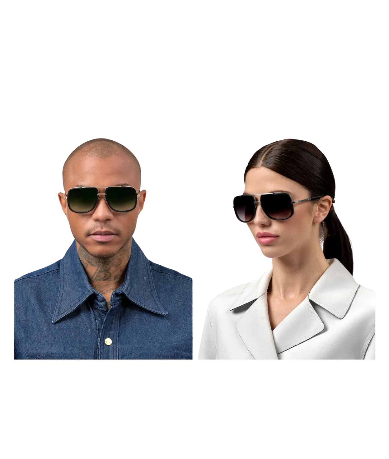 Shiny 18K Gold-Black-Brown To Clear