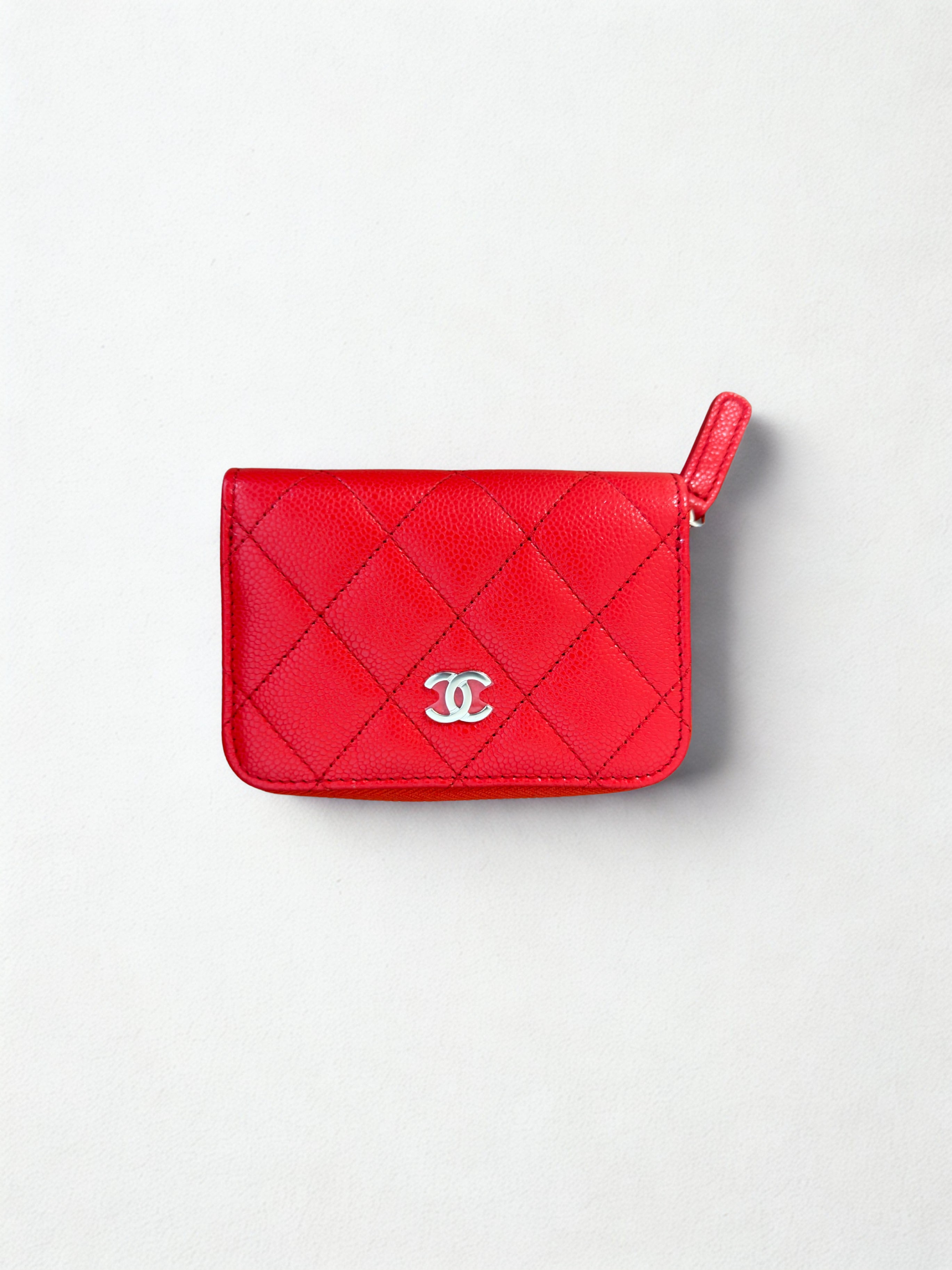 Chanel Classic Zipped Coin Purse Rouge Unique